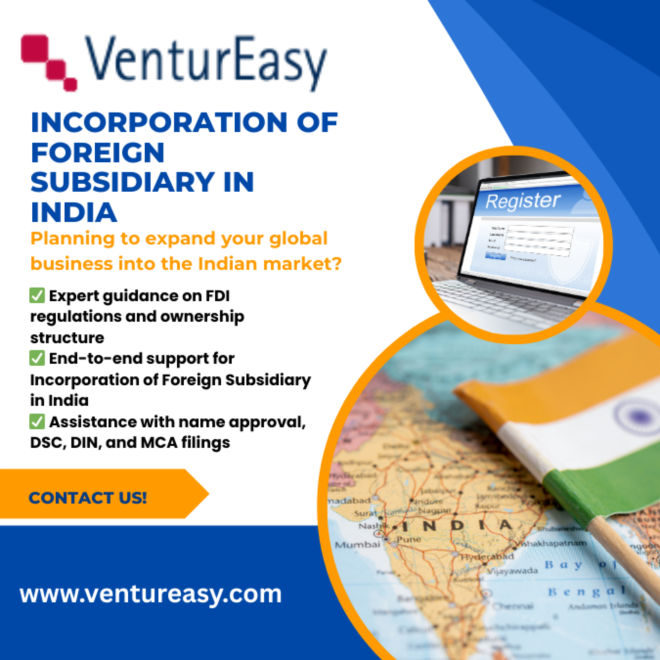 Ventureasy – Expert Support for Incorporation of Foreign Subsidiary in India - image 1