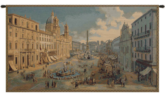 Navona Square Woven Tapestry – Italian Wall Art - image 1