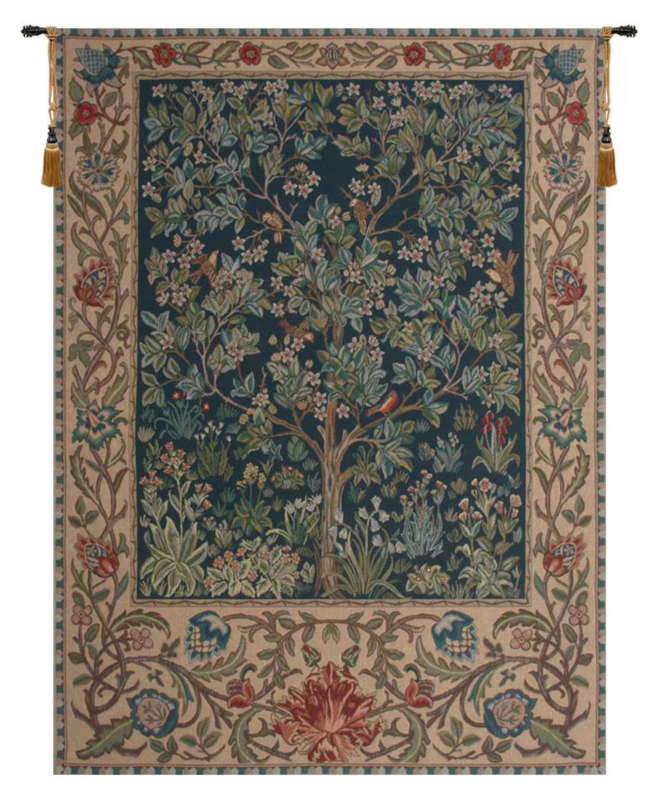 William Morris Tree of Life Belgian Floral Tapestry – Arts and Crafts Wall Decor - image 1