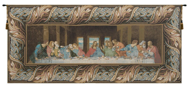 The Last Supper Religious Tapestry – Italian Woven Wall Hanging - image 1