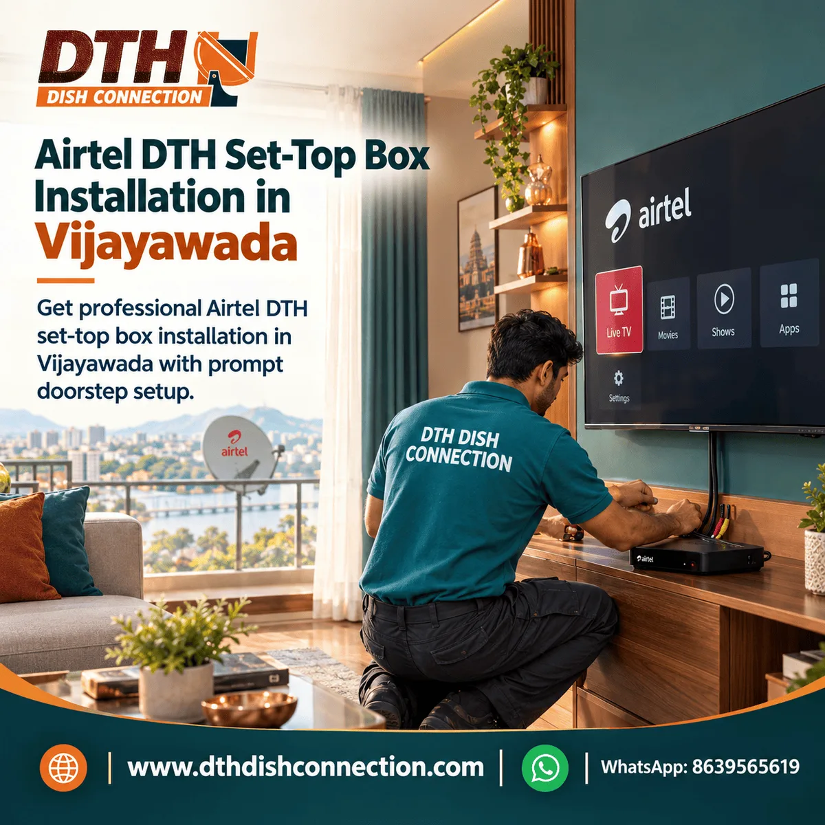 Airtel DTH Set-Top Box Installation in Vijayawada - image 1