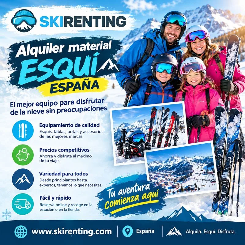 Alquiler material esquí España para familias, amigos y principiantes - image 1
