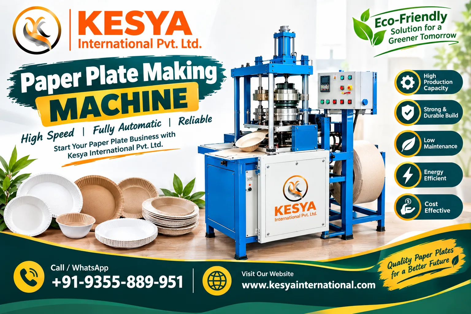 paper plate making machine | kesya international - image 1