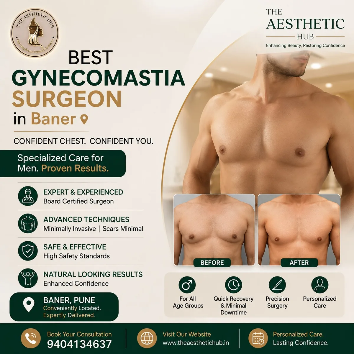Best gynecomastia surgeon in Baner - The Aesthetic Hub - image 1