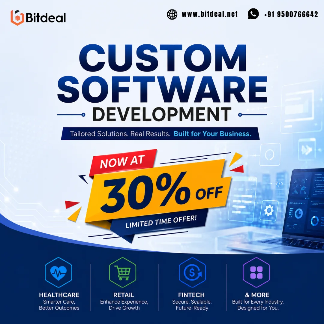 Bitdeal's Custom Software Development – Now at 30% OFF | Healthcare, Retail, FinTech & More - image 1