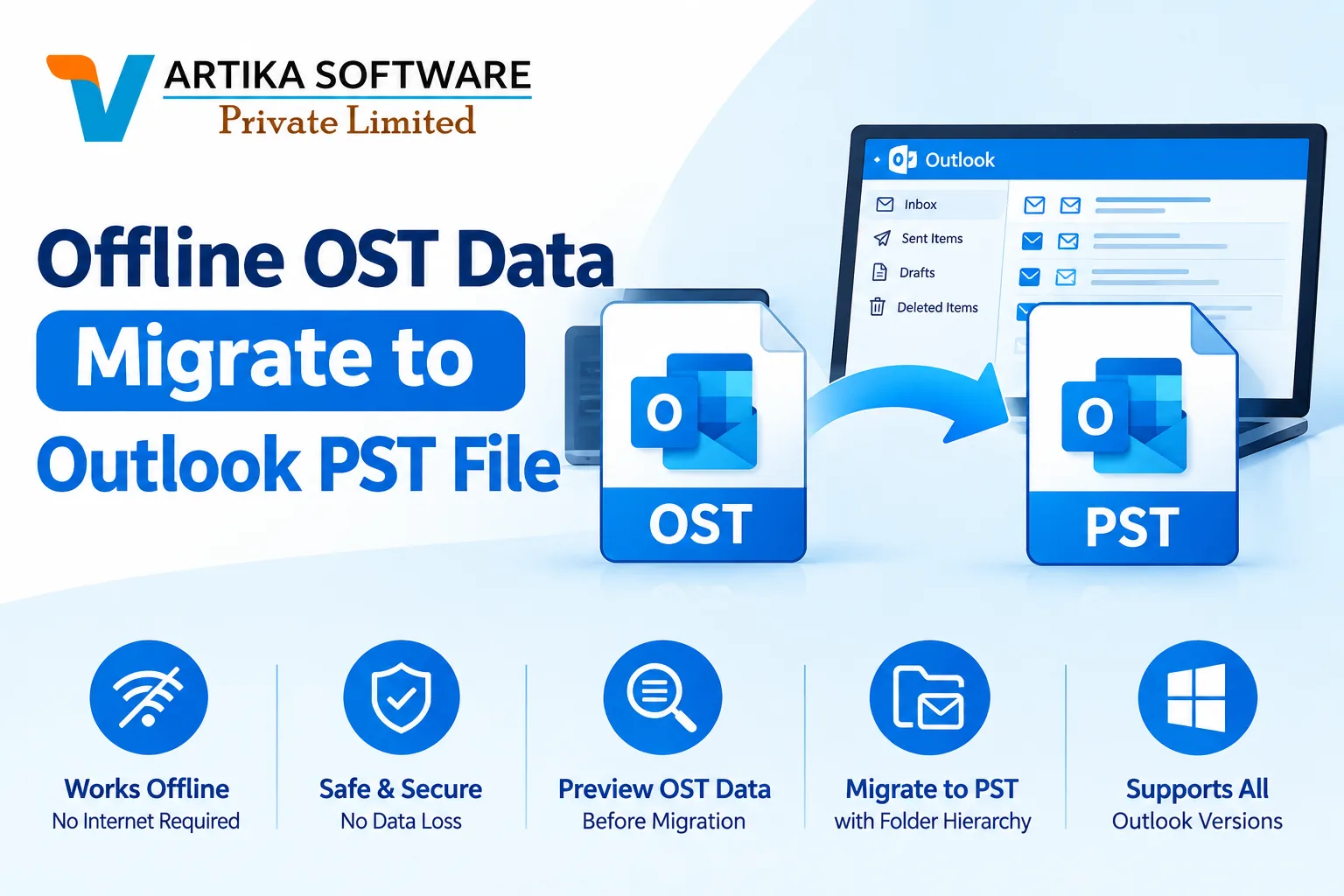 Offline OST Data Migrate to Outlook PST File - image 1
