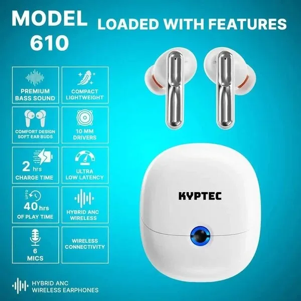 Kyptec LifeStyle® 610 Hybrid ANC Earbuds for Travel, Calls, Streaming & Everyday Focus - image 1