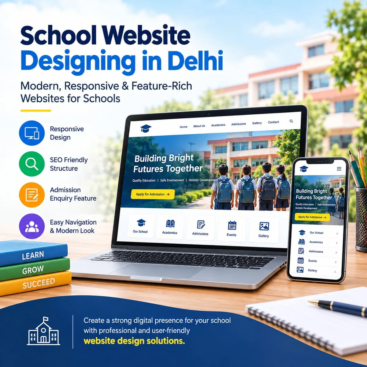 Professional School Website Designing in Delhi - image 1
