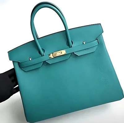 HERMES Birkin 30 Bleu Paon/Rose Lipstick Togo Bag - image 1