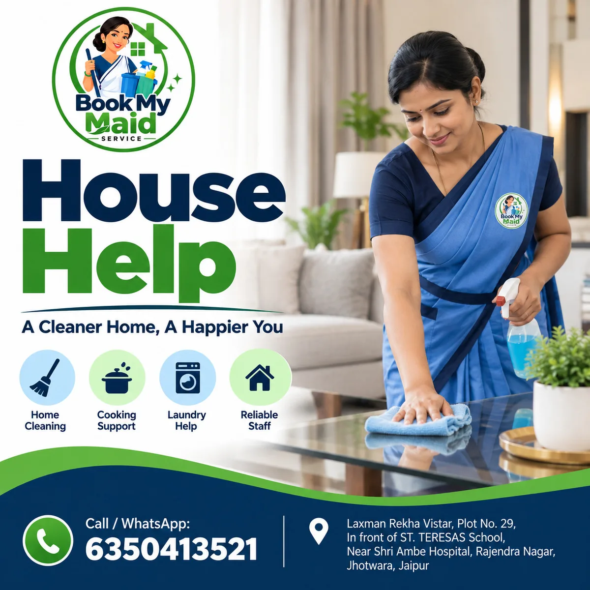 Best Maid Agency in Jaipur - Book My Maid Service Call @ 6350413521 - image 1