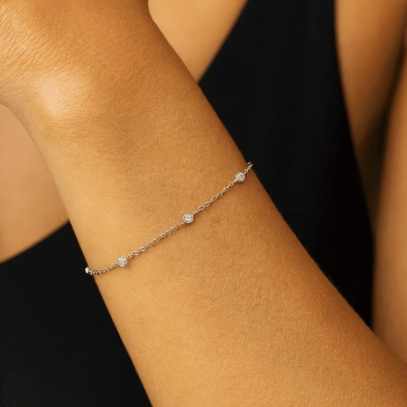 18ct White gold ladies 0.20ct diamond by the | Shop Now - image 1