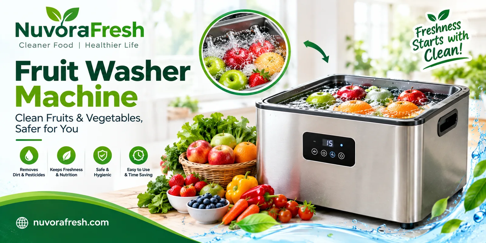 Fruit Washer Machine & Vegetable Cleaning Machine | Ultrasonic Produce Washer - image 1