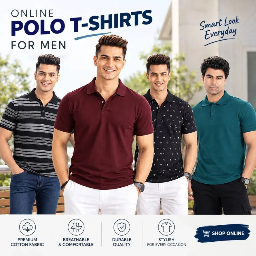 Online Polo T-Shirts for Men in Versatile Colours - image 1