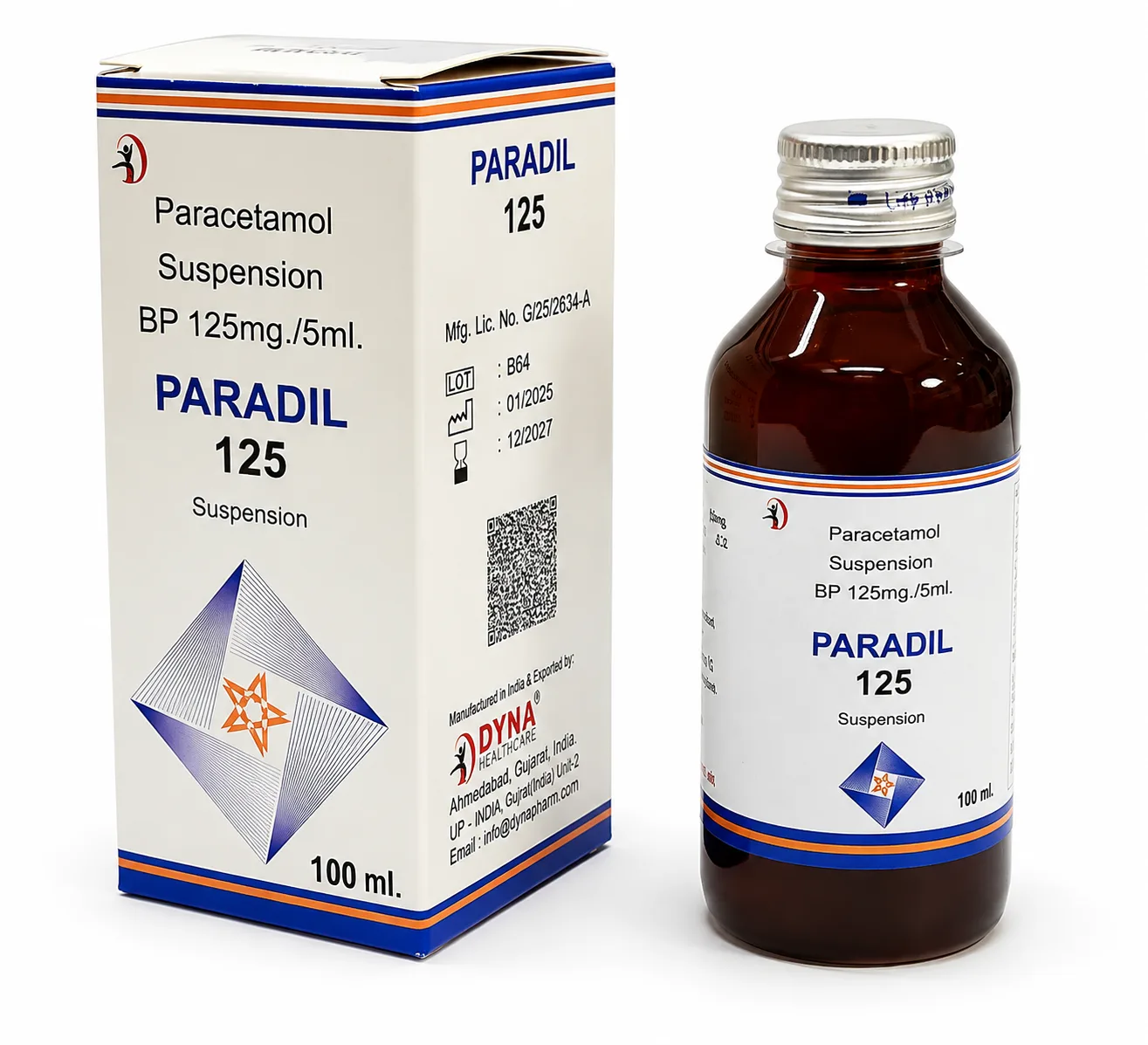 Paradil Paracetamol Syrup for Child Fever: 125 mg/5 mL - image 1
