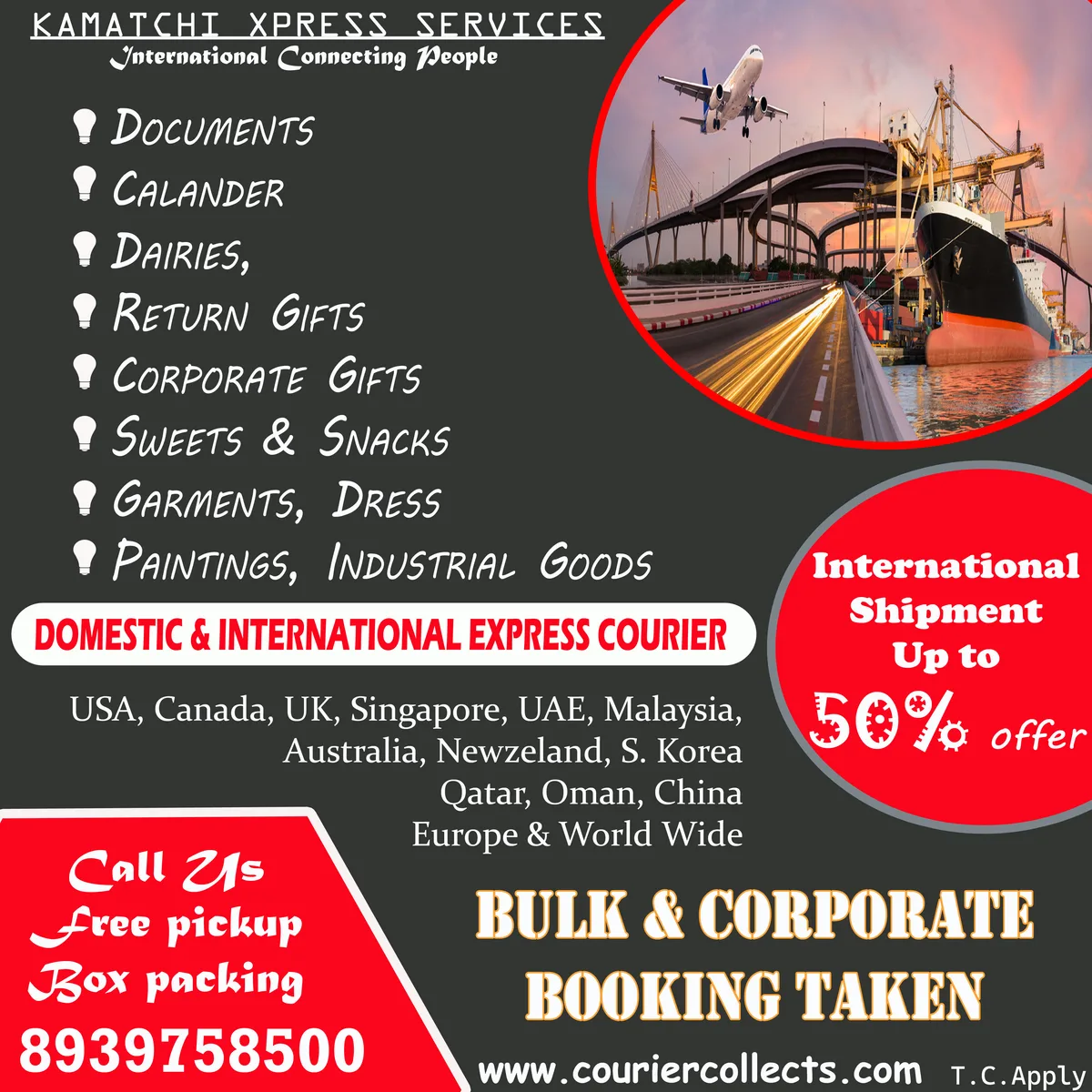 international courier services charges - image 1