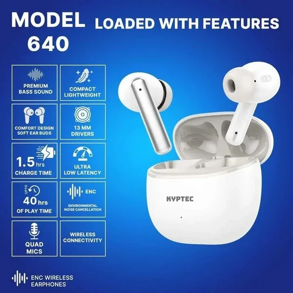 Kyptec LifeStyle® 640 ENC Earbuds for Budget-Friendly Calls, 13mm Bass & Everyday True Wireless Use - image 1