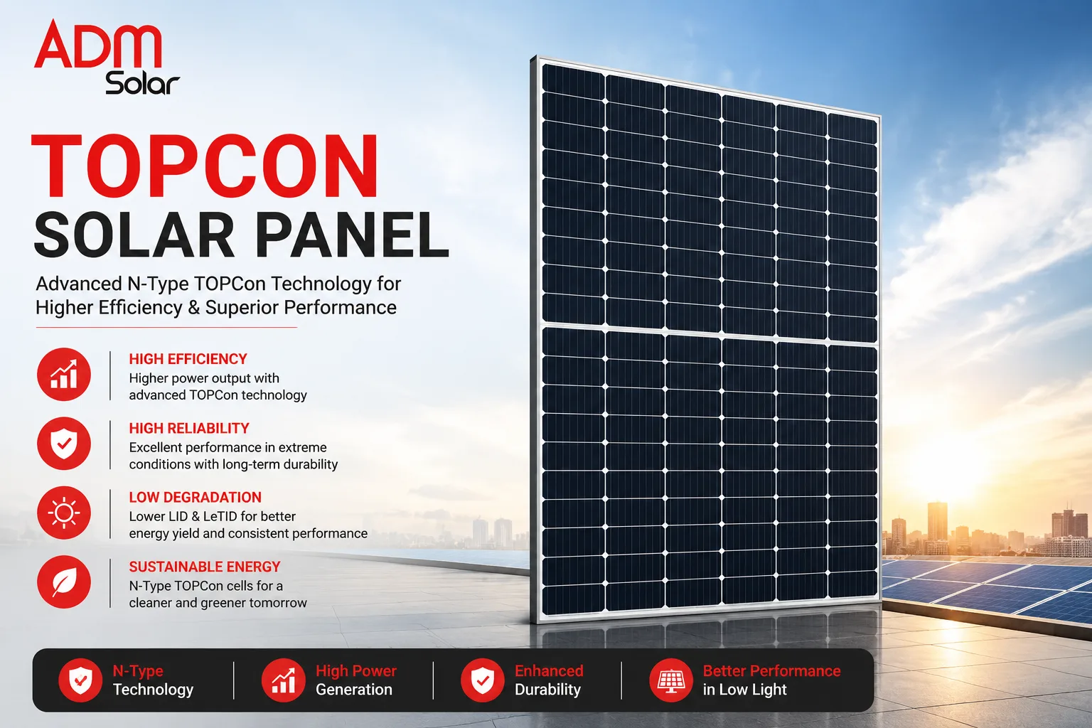 TOPCon Solar Panel & Bifacial TOPCon Module | ADM Solar - image 1