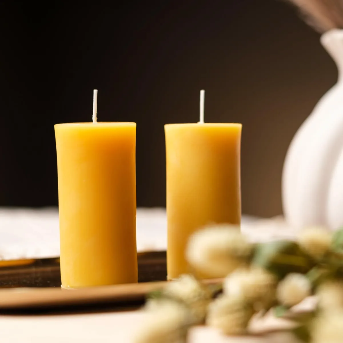 Bee pillar candles - image 1