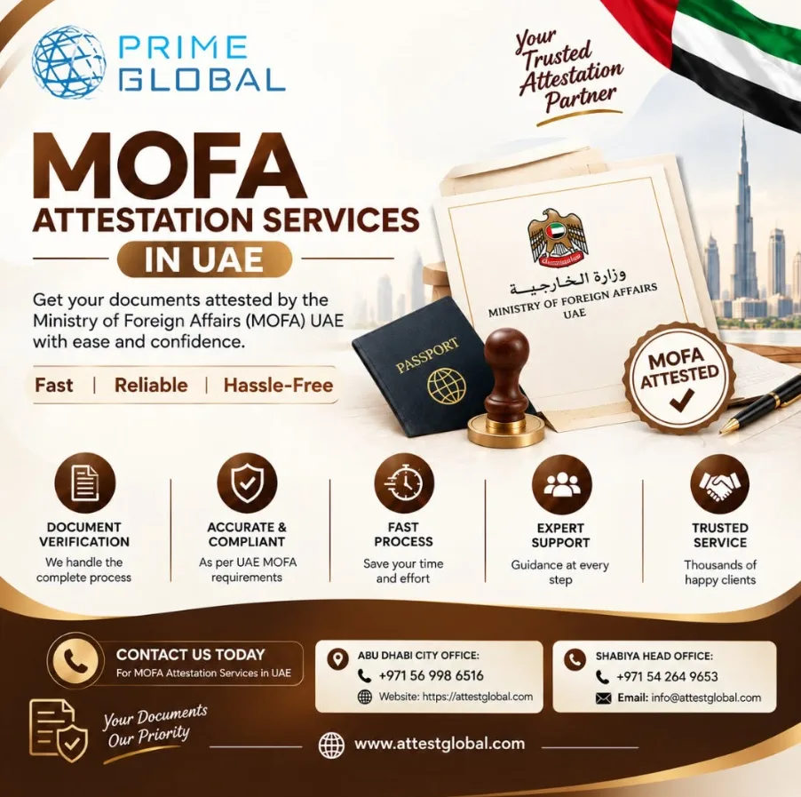 MOFA Attestation Services in Sharjah by Prime Global Attestation - image 1