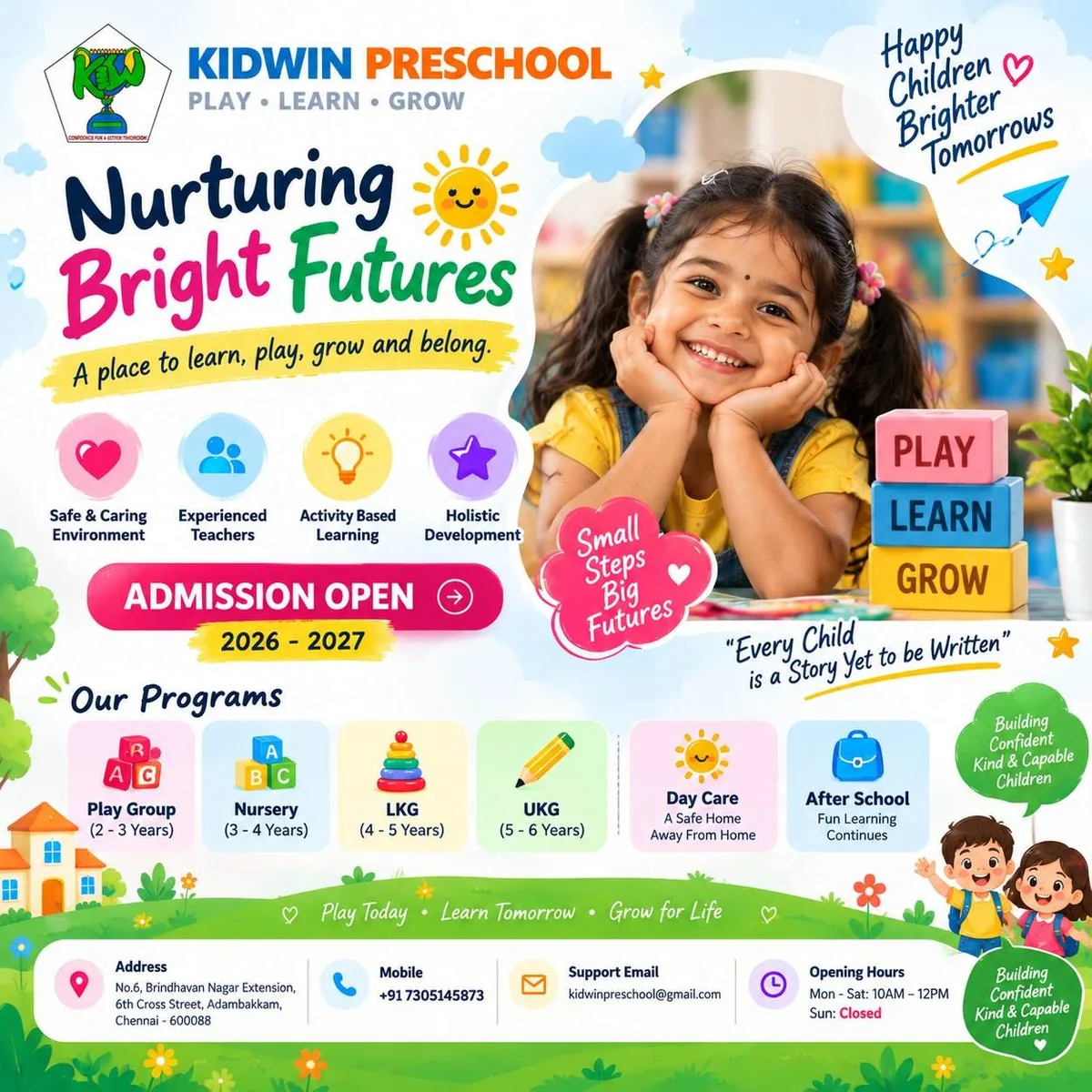 Daycare Centre in Adambakkam, Chennai | Kidwin Preschool - image 1