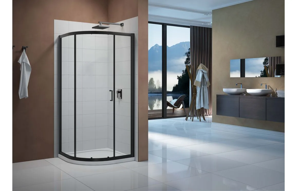 Merlyn Vivid Boost 800mm 1 Door Quadrant Shower Enclosure – Matt Black - image 1